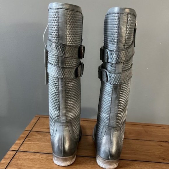 ROAN Leather Tall Shaft Boots Size 7 Color Grey/ White - Picture 4 of 12